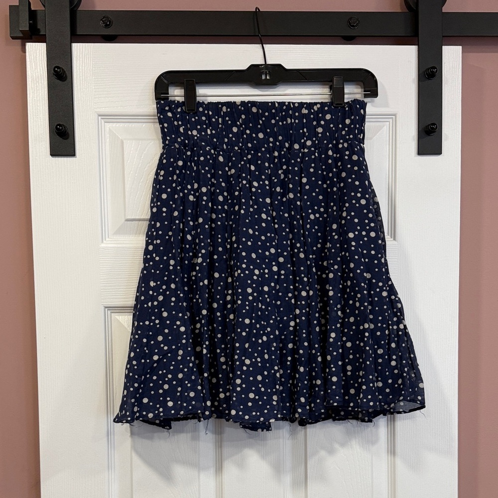 Navy Polka Dot Skirt